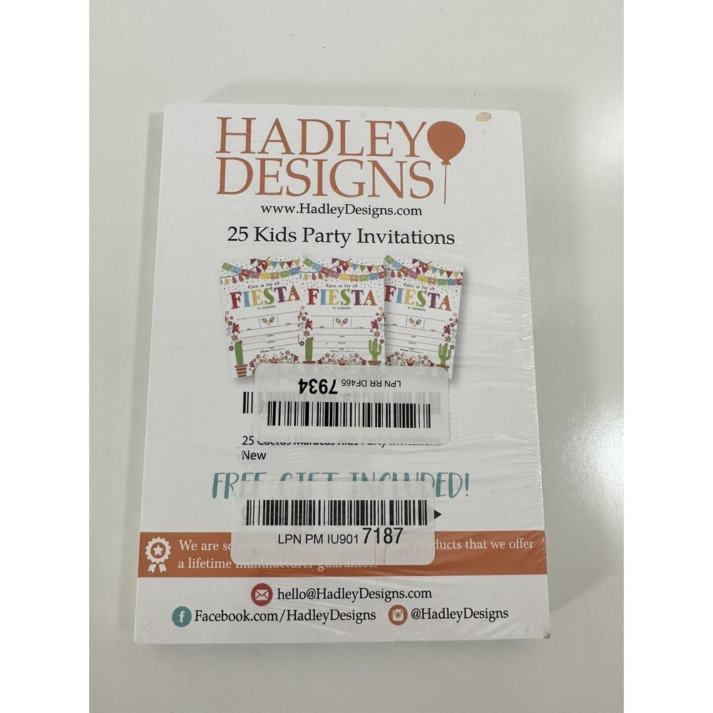 Hadley Designs Fiesta Party Invitations Kids Birthday 25 Pack‎ Envelopes